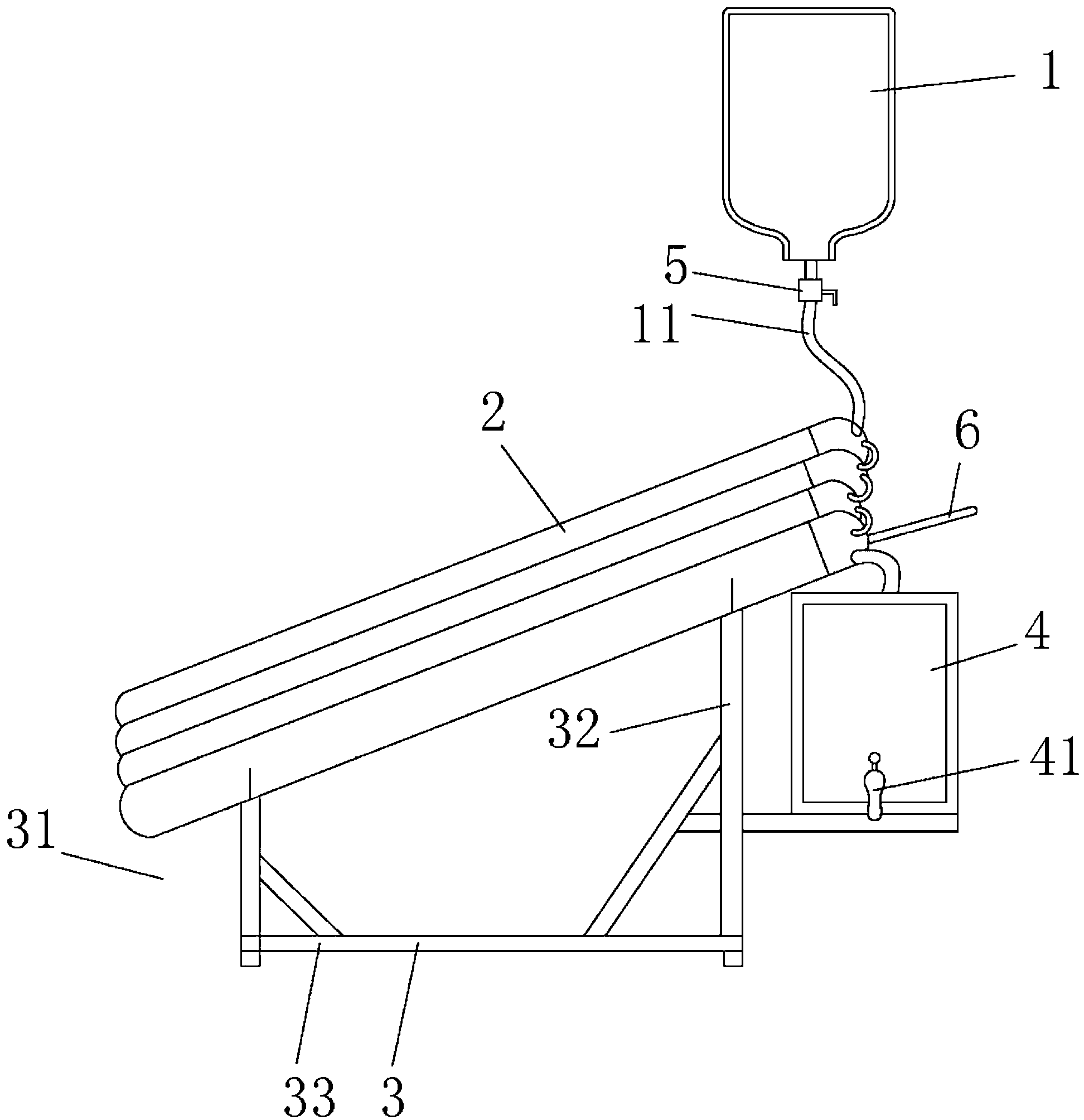 Floor solar water heater