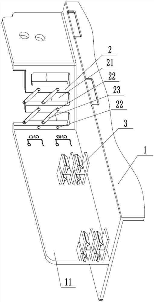 A cable management structure arranged on the wind guide cover