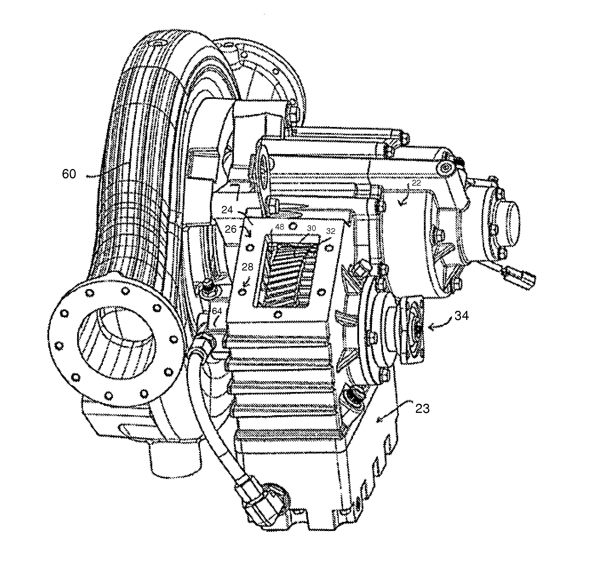 Pump transmission with PTO gear and independently clutched impeller