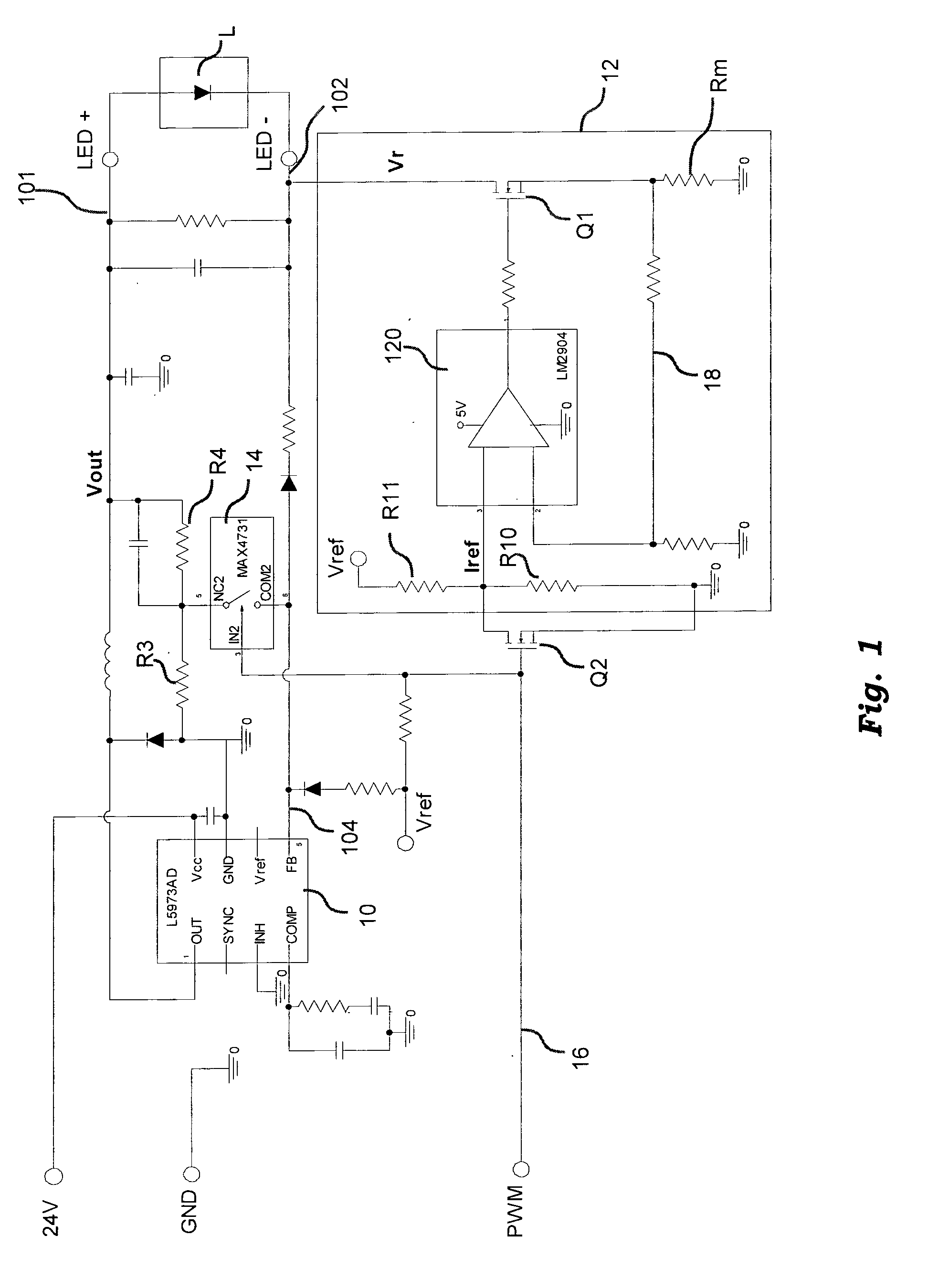 Driver arrangement for light emitting diodes