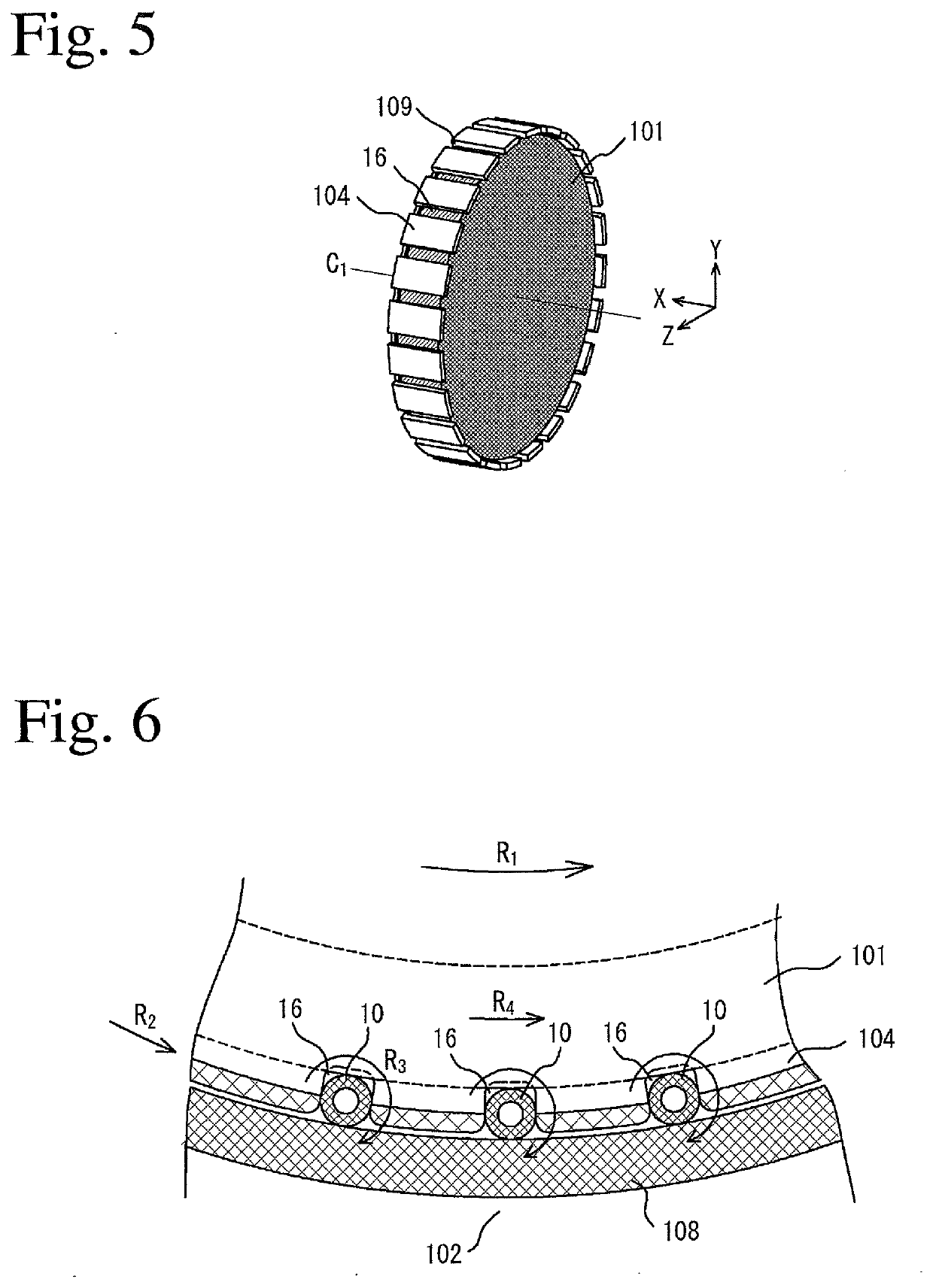 Tapered ferrite core, its production method and apparatus, and inductance device comprising it