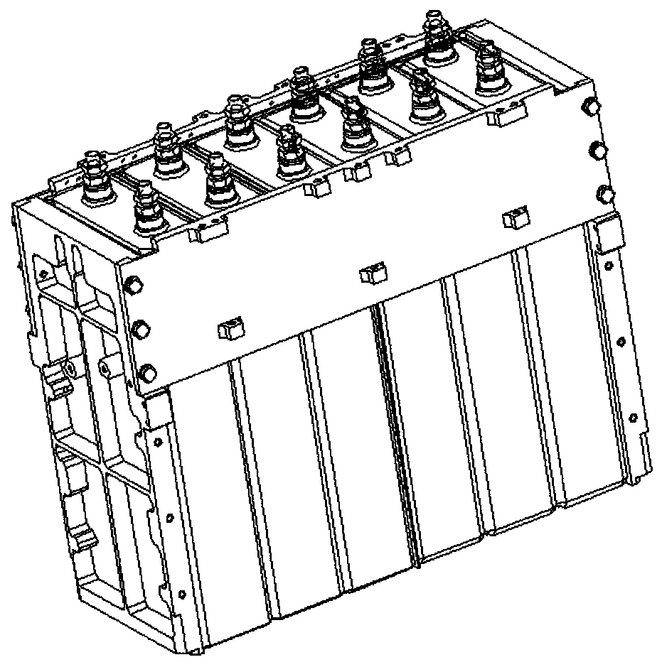 Modular structure for rectangular battery pack applied to spacecraft