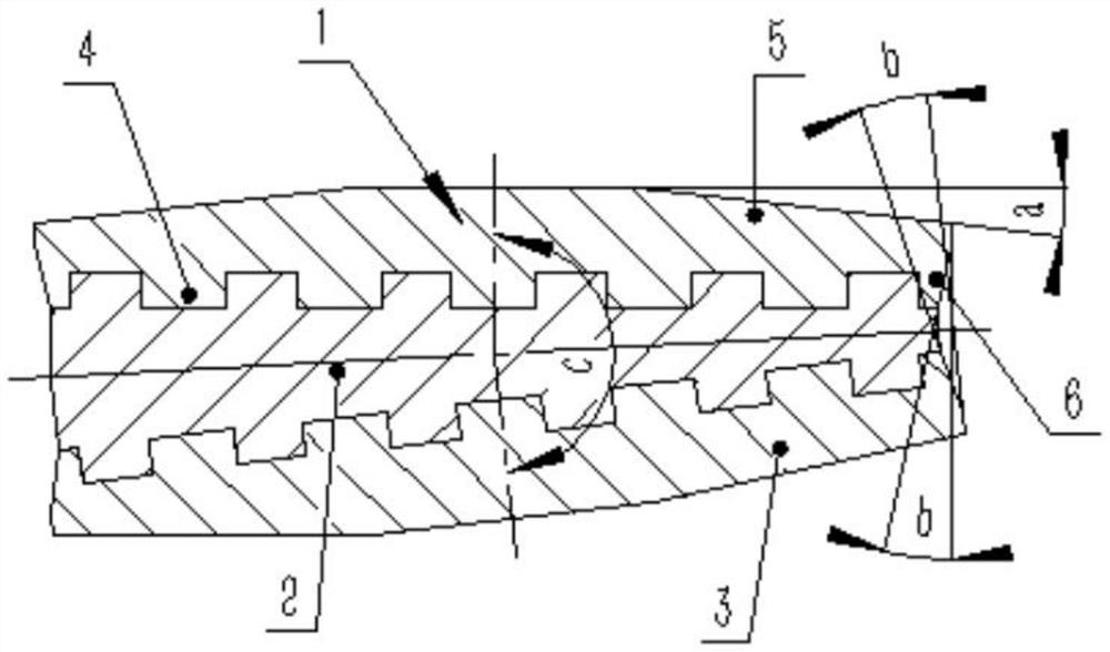 A bidirectional cutting edge polycrystalline diamond composite sheet for high-frequency rotary vibration crushing rock