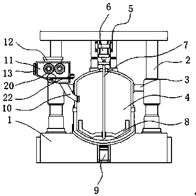 Stirring device facilitating blockage prevention of discharging for chemical machinery