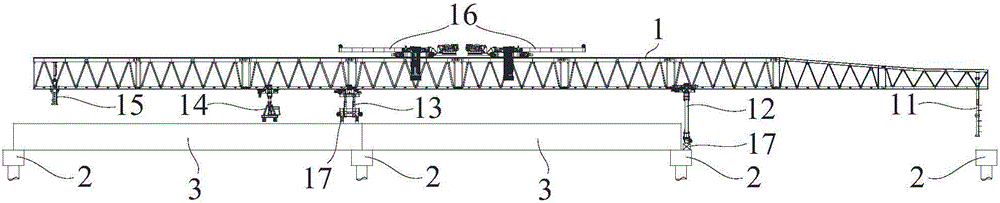 Adjustable small-radius bridge girder erection machine and bridge girder erection method