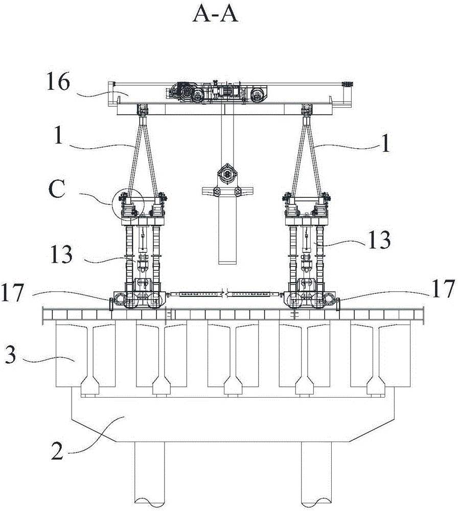 Adjustable small-radius bridge girder erection machine and bridge girder erection method
