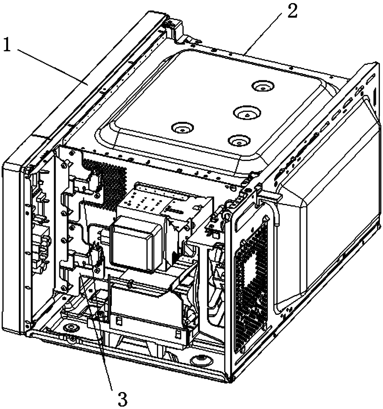 Buffering door closing assembly and cooking equipment