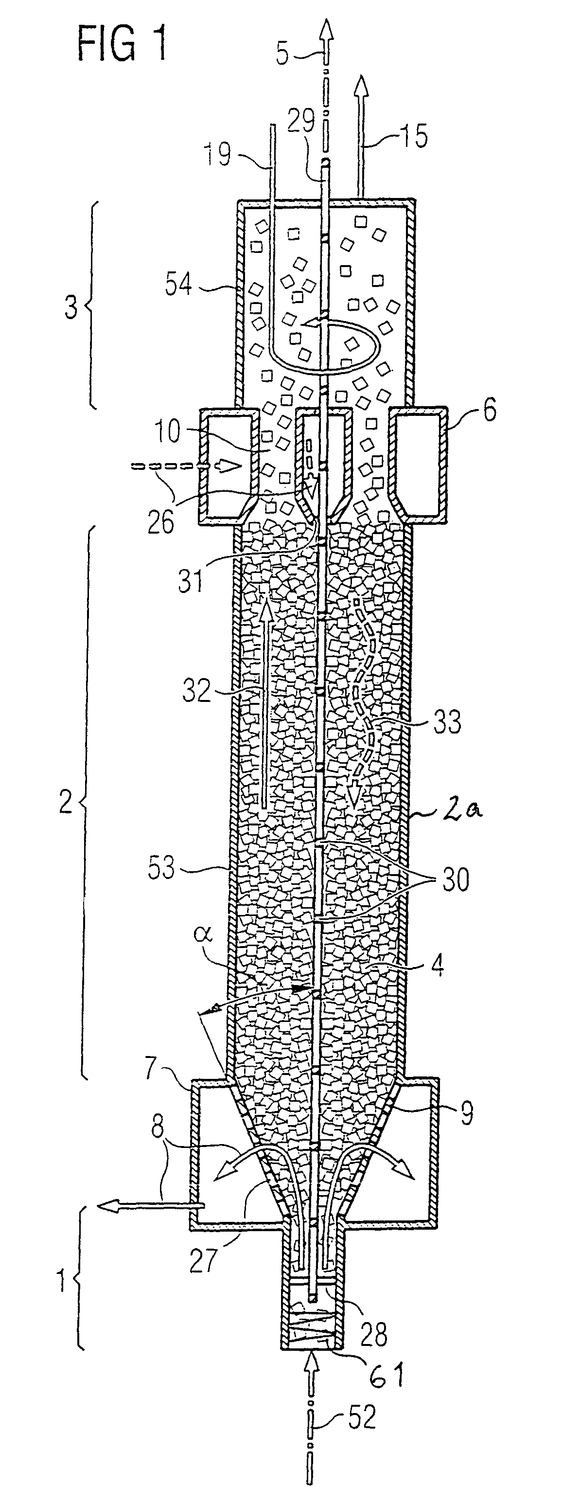 Washing apparatus, a method of purifying a wash material and use of the washing apparatus