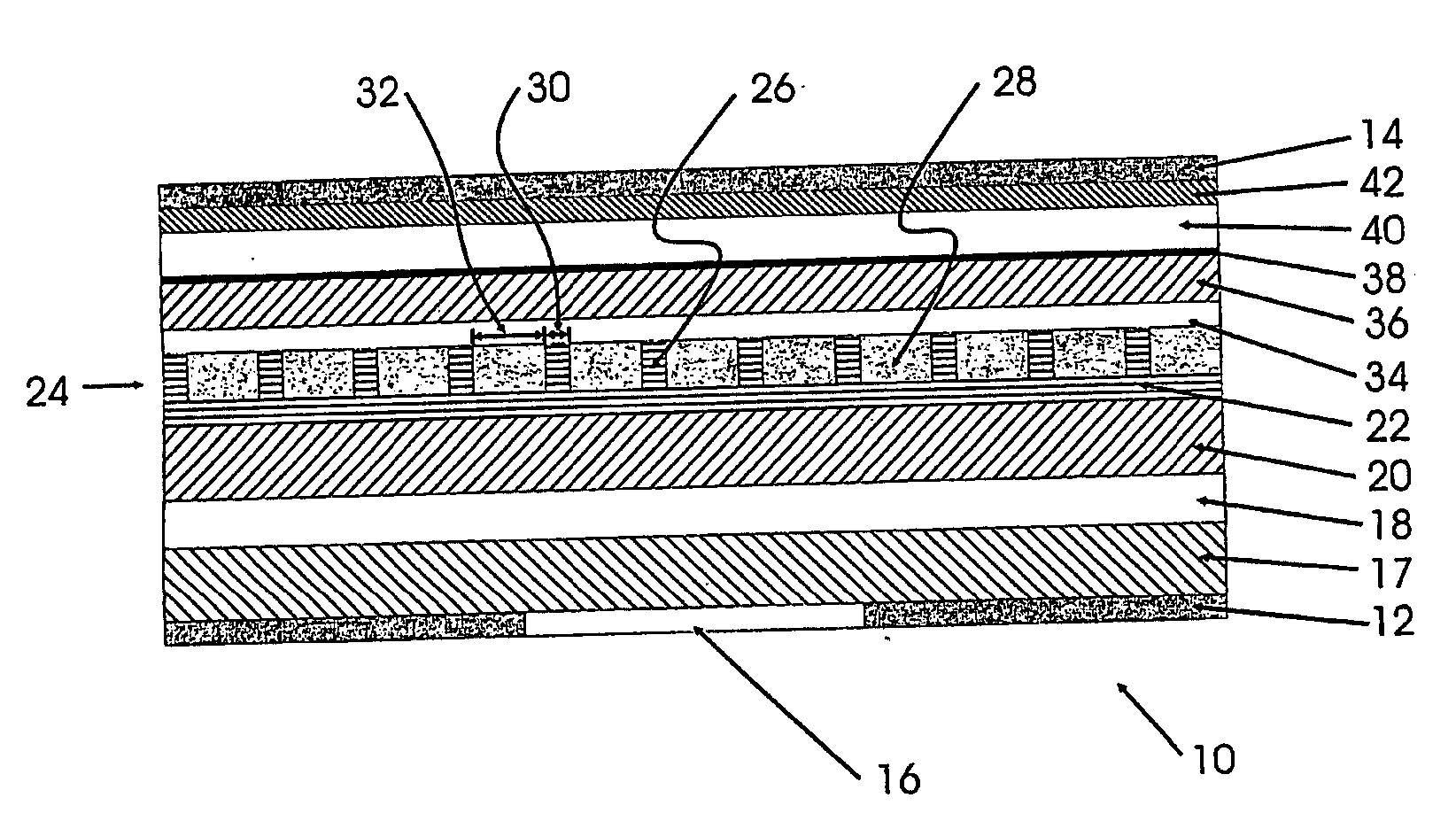 Surface emitting dfb laser structures for broadband communication systems and array of same