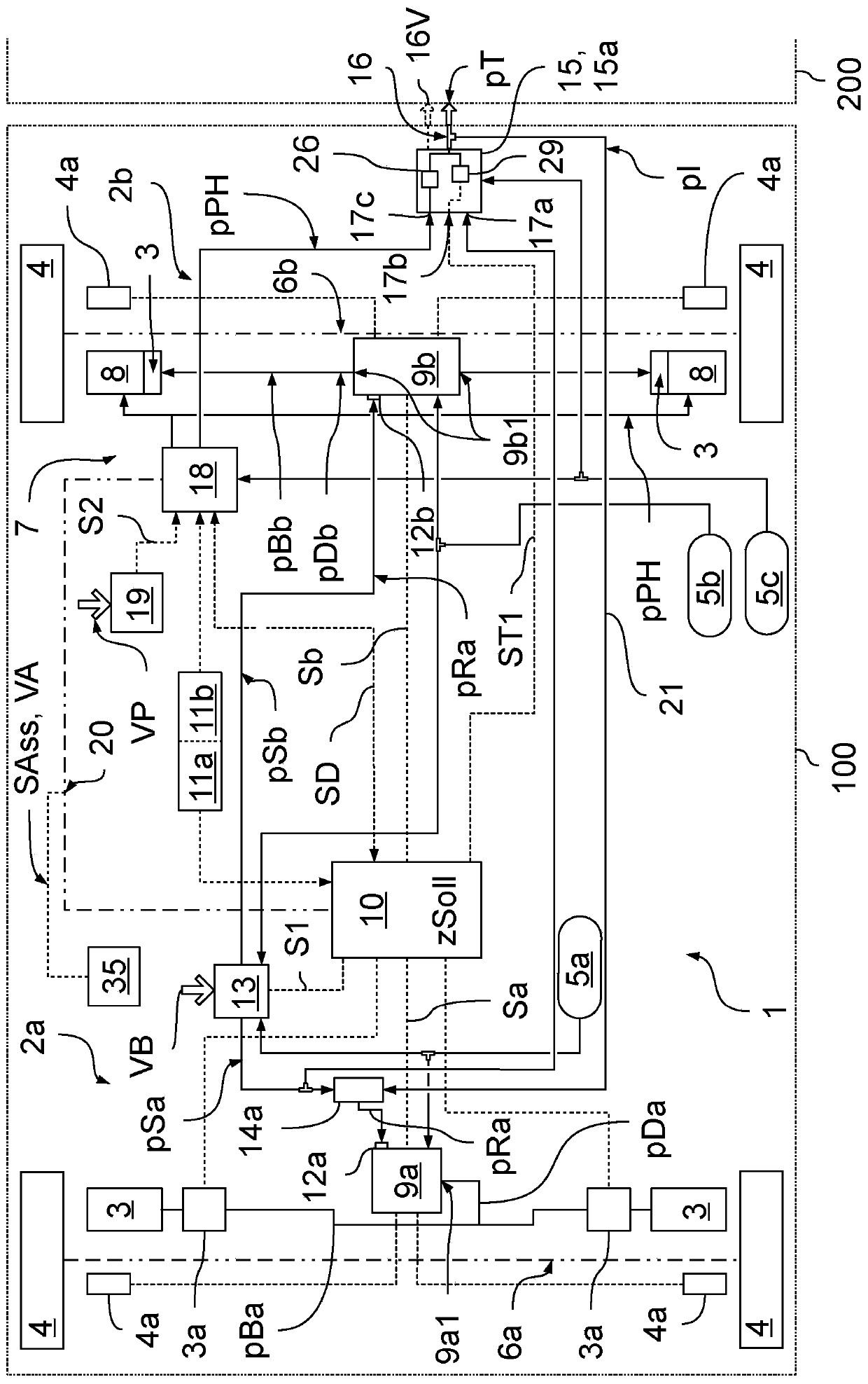 Electronically controllable brake system and method for controlling said electronically controllable brake system