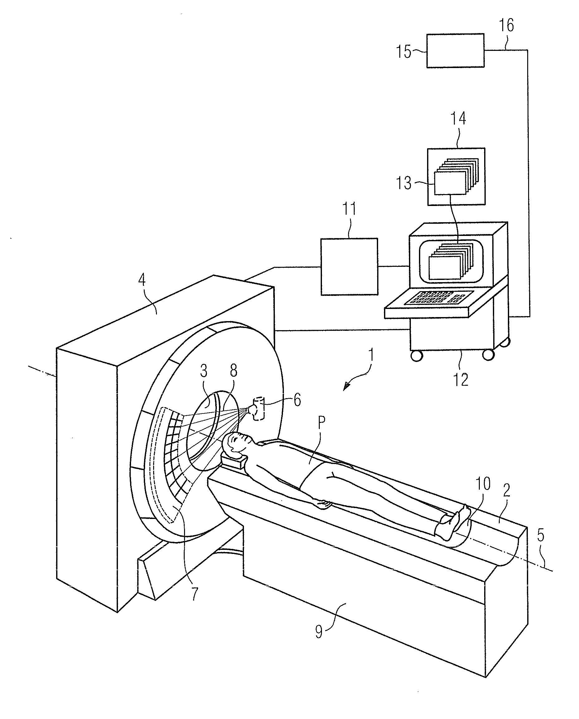 Method and device to assist in dose reduction of x-ray radiation applied to a patient