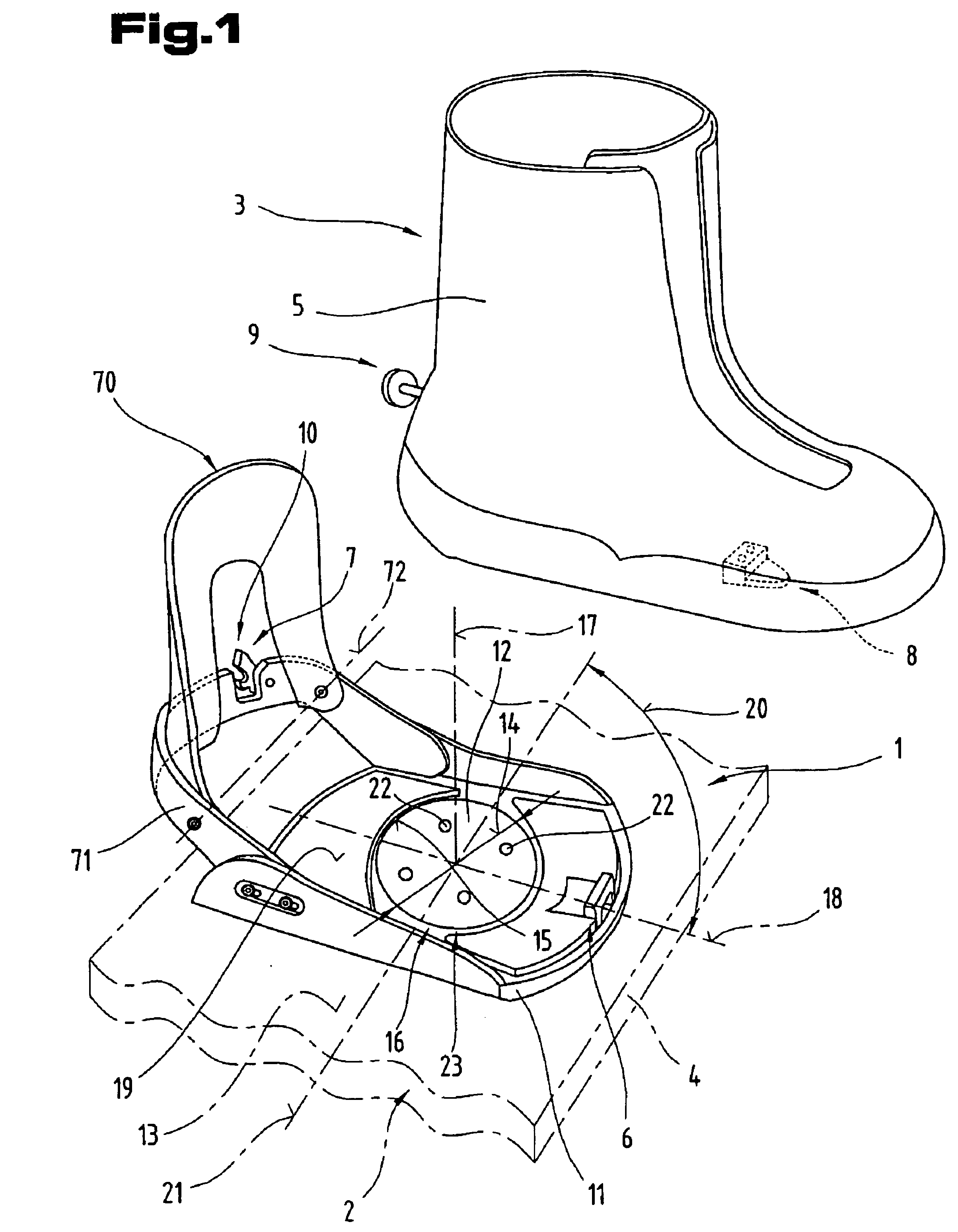 Binding unit for sports devices, in particular for a snowboard
