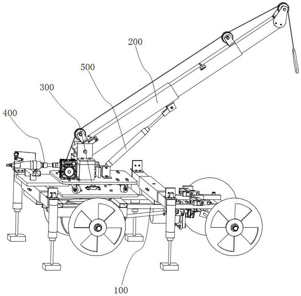 Pneumatic automobile crane used for principle demonstration