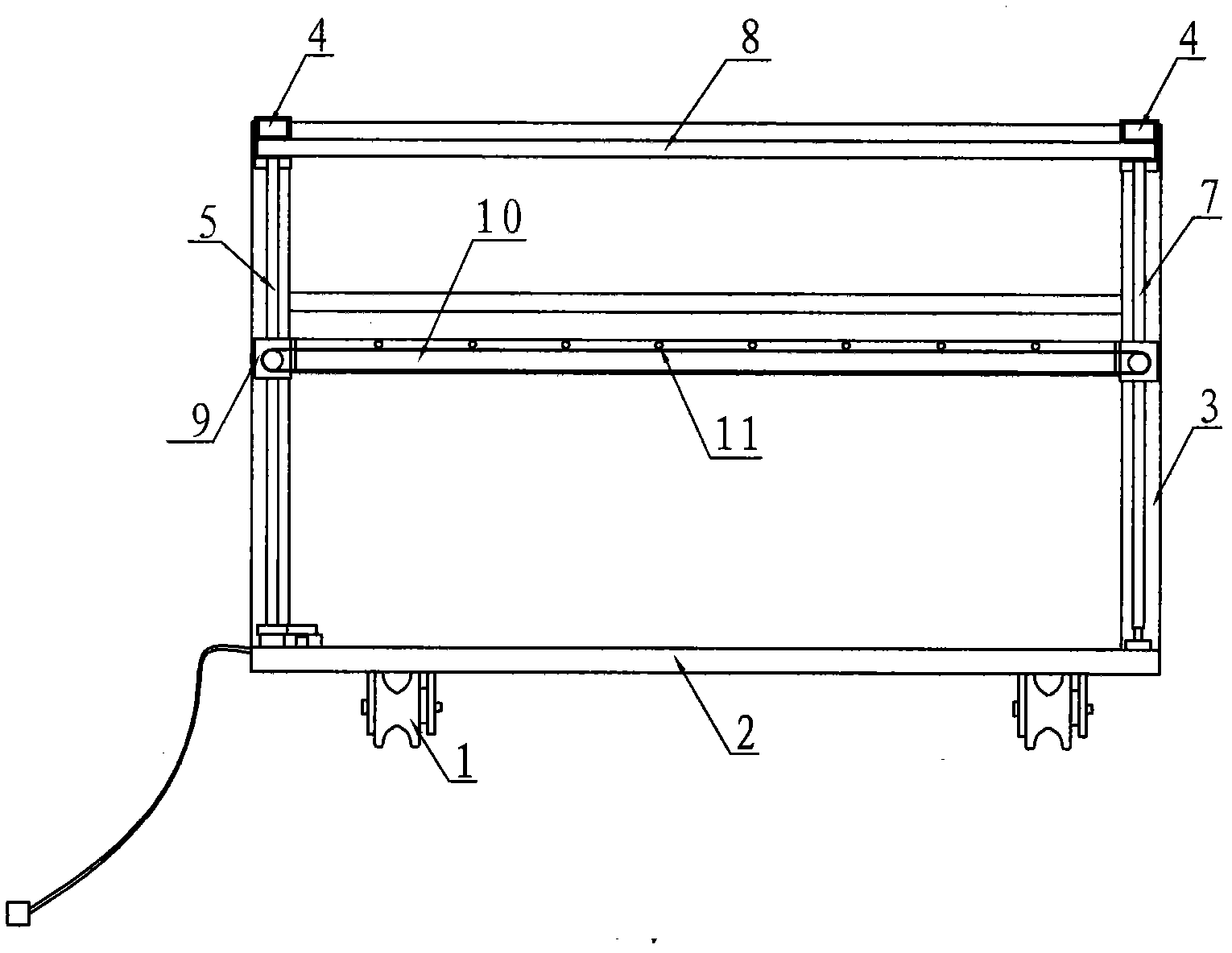 Double-sided-scanning type irradiance testing jig