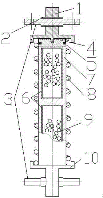 Driven type particle damping shock absorber for railway vehicle