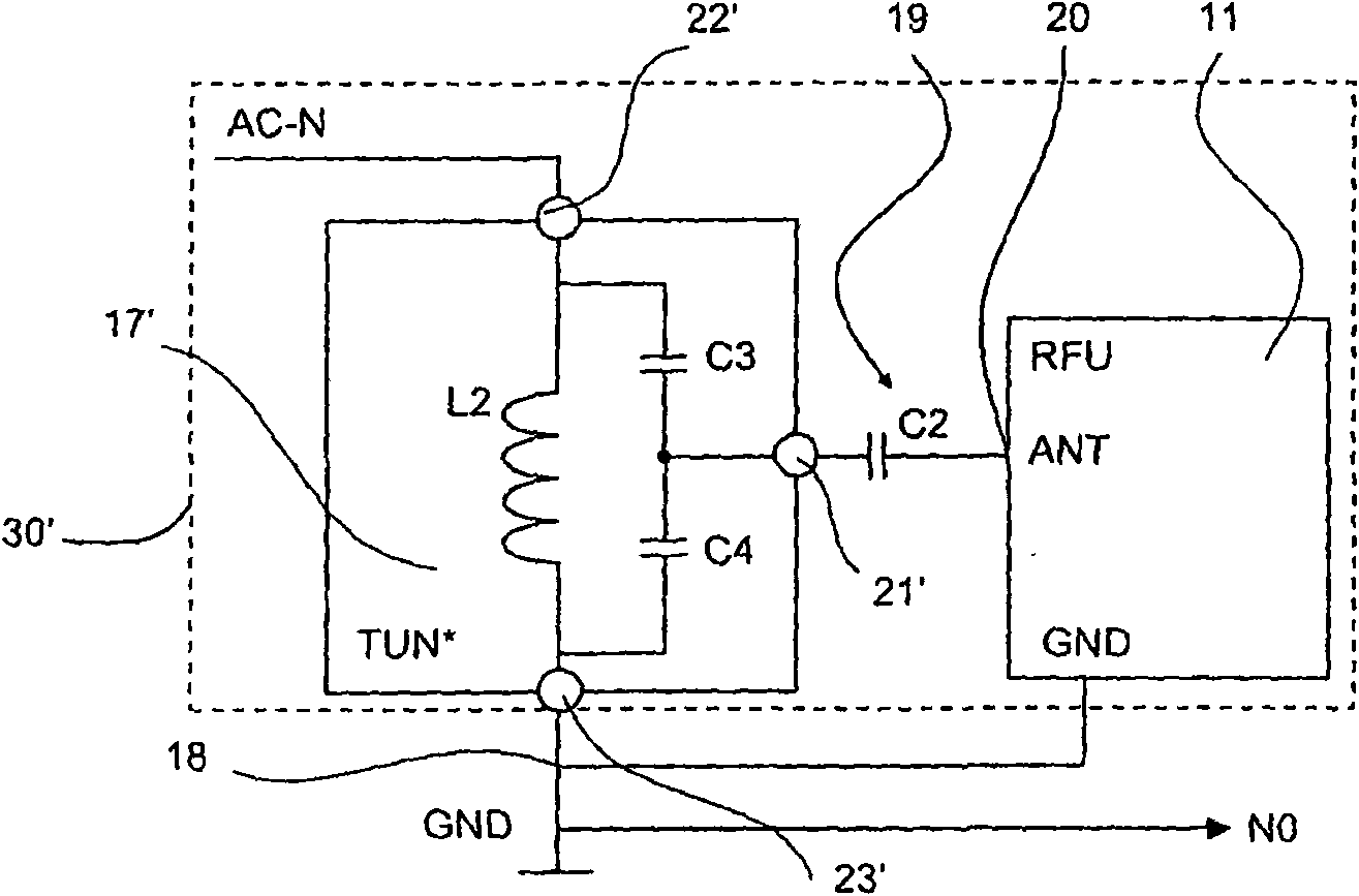 Device of radioelectric signals transmitter and/or receiver type