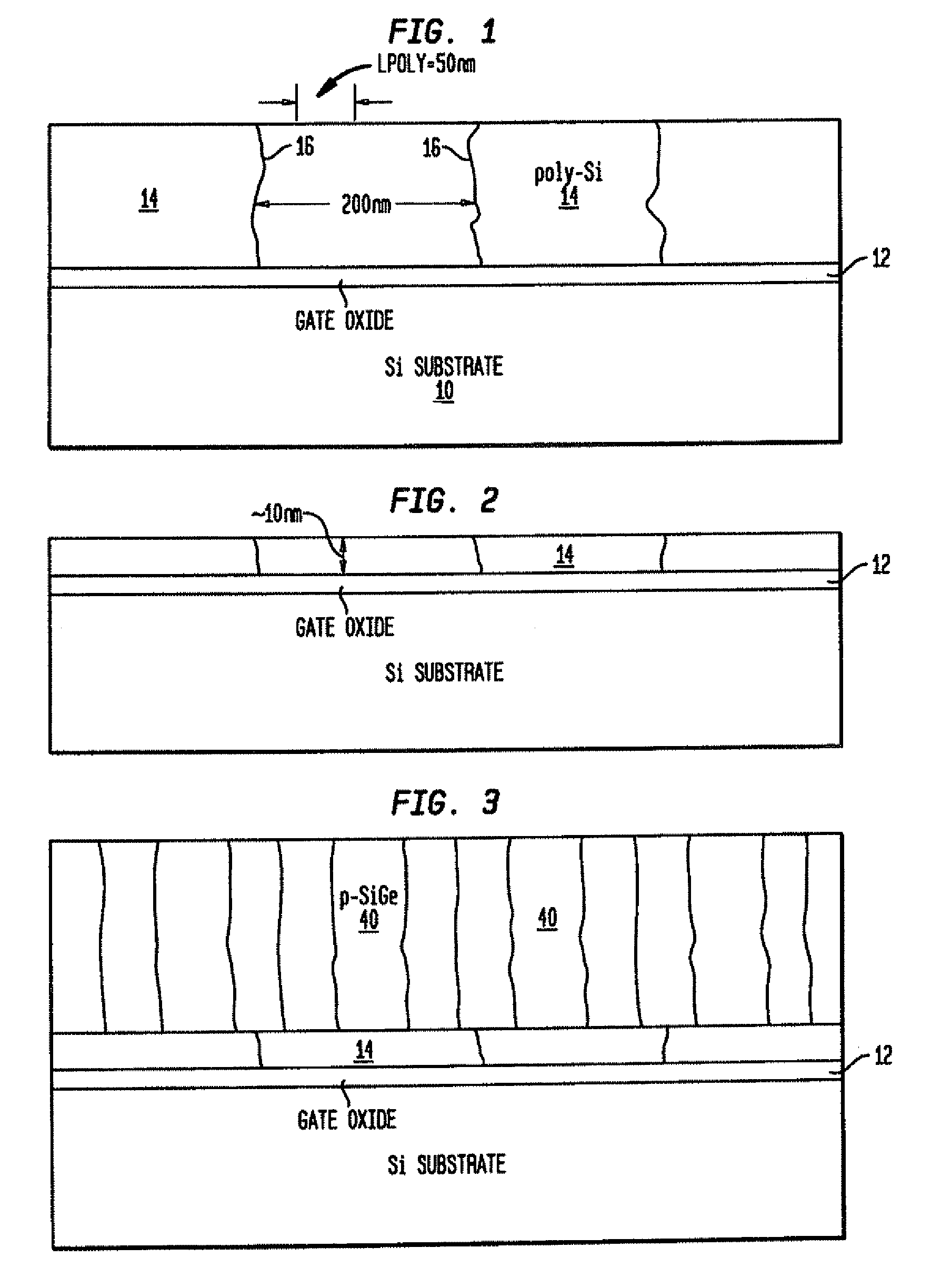 Structures and methods for manufacturing of dislocation free stressed channels in bulk silicon and SOI CMOS devices by gate stress engineering with SiGe and/or Si:C
