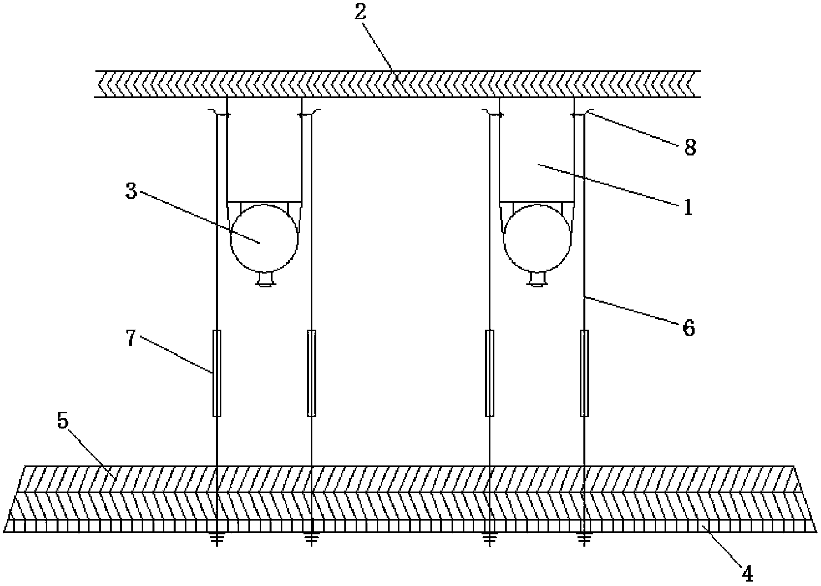 Suspension type cooling tower packing hanging bracket