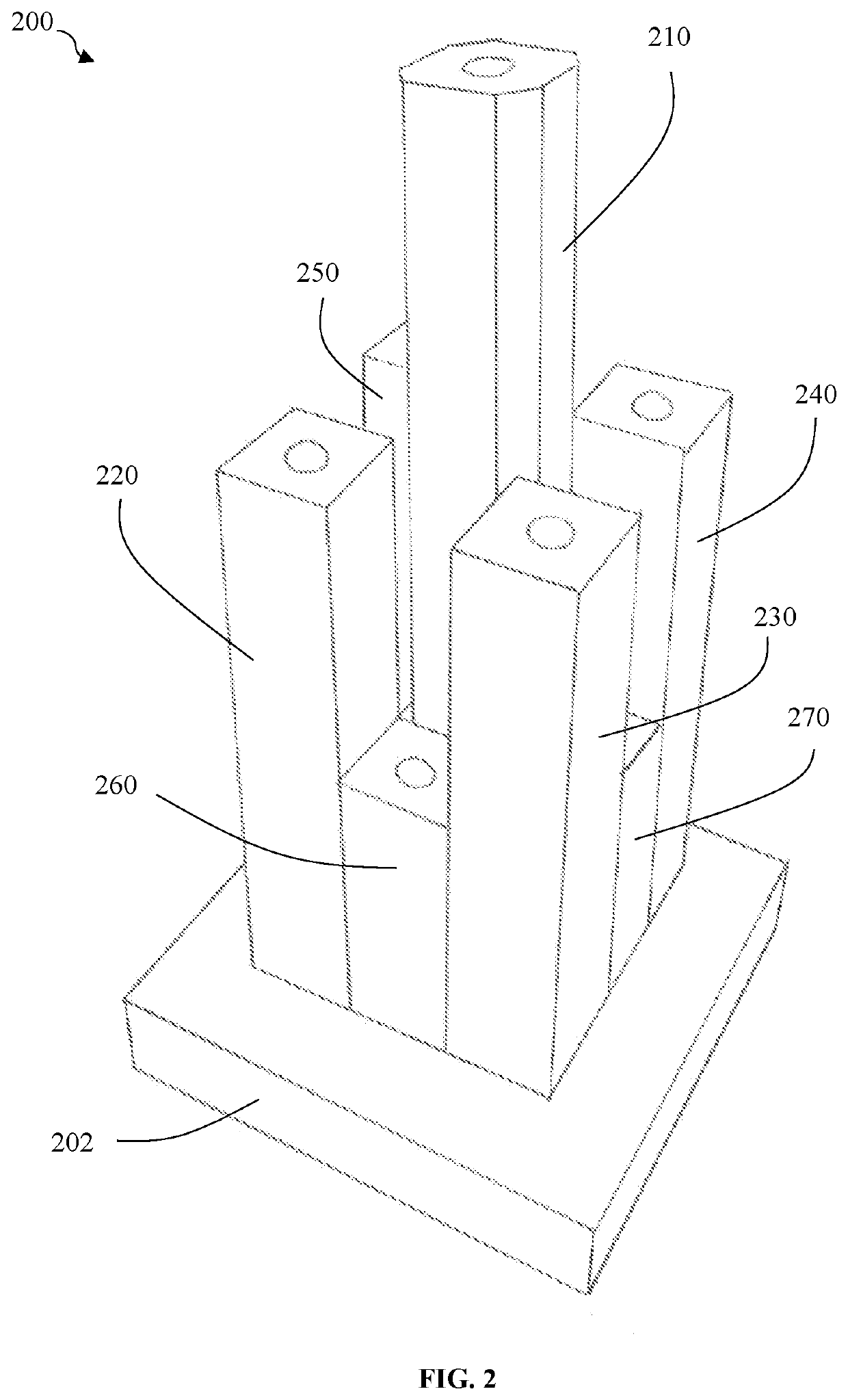 Construction using bundled tube and threaded stepped dowels