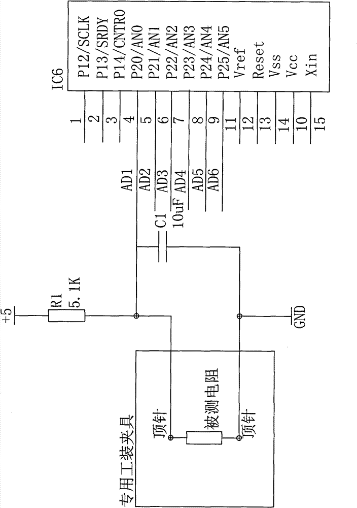 Measuring device for detecting resistors in air-condition circuits automatically