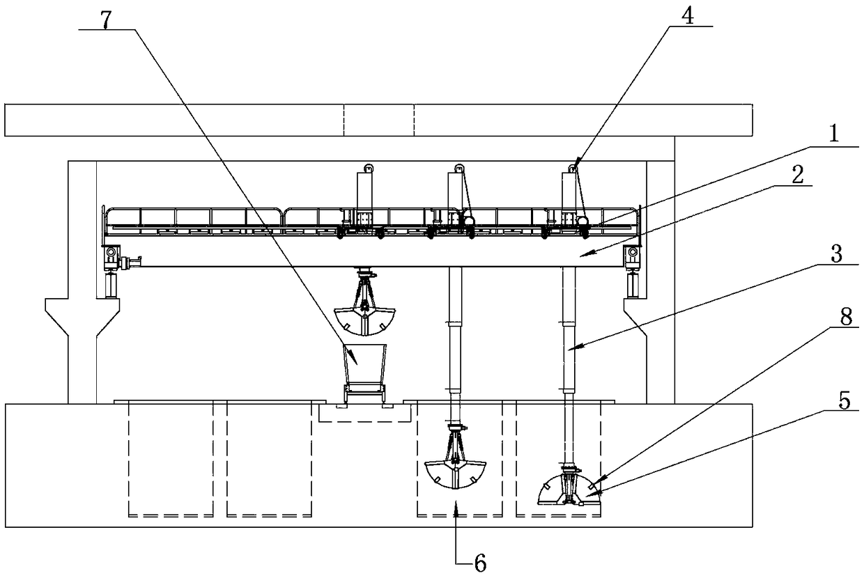 Fermented grain cellar feeding and discharging conveying system