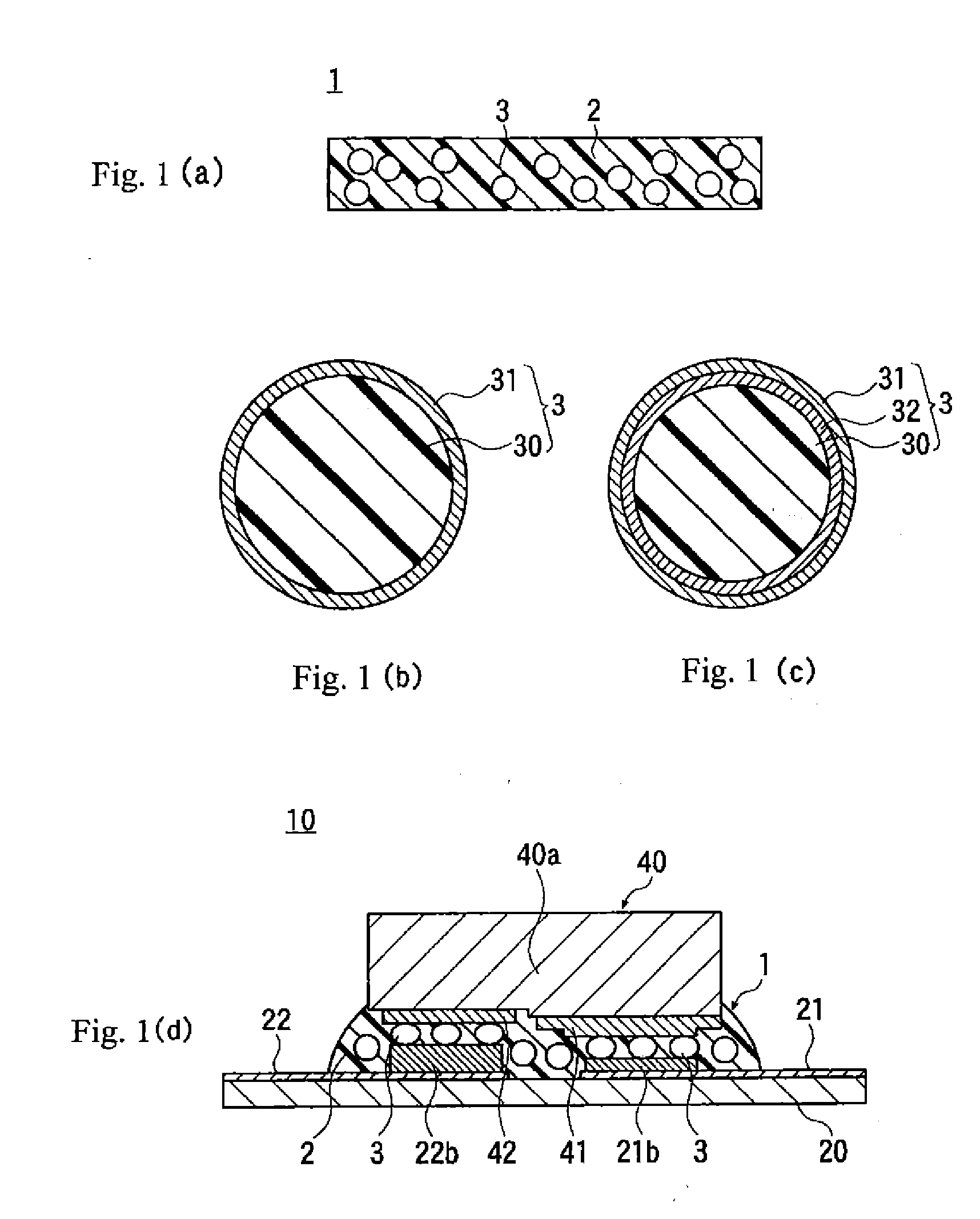 Anisotropic conductive adhesive and method for manufacturing same, light-emitting device and method for manufacturing same