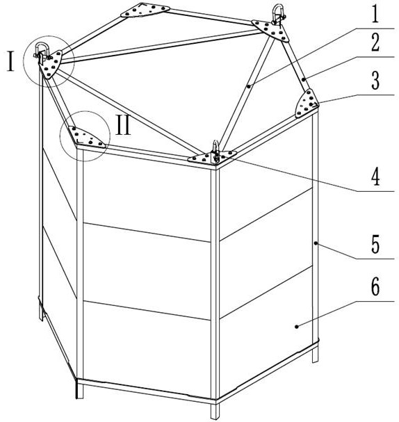 Hexagonal bottom-sinking type holothurian culture device
