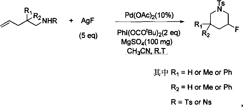 Method for synthesizing fluoro nitrogen heterocyclic compound