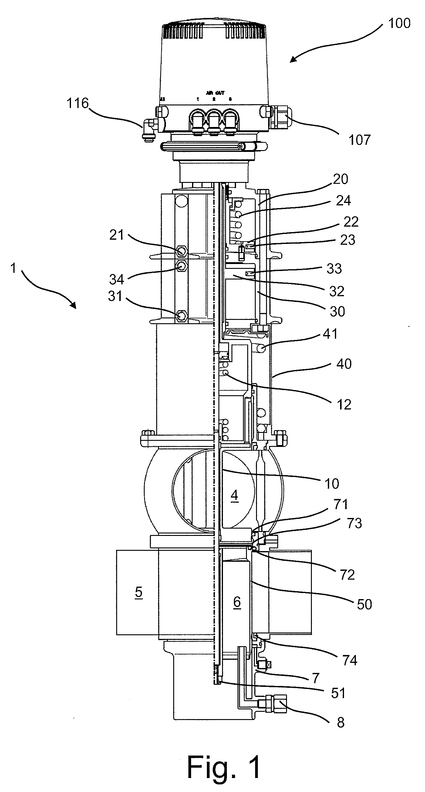 Device for actuating a process valve for use in foodstuffs technology