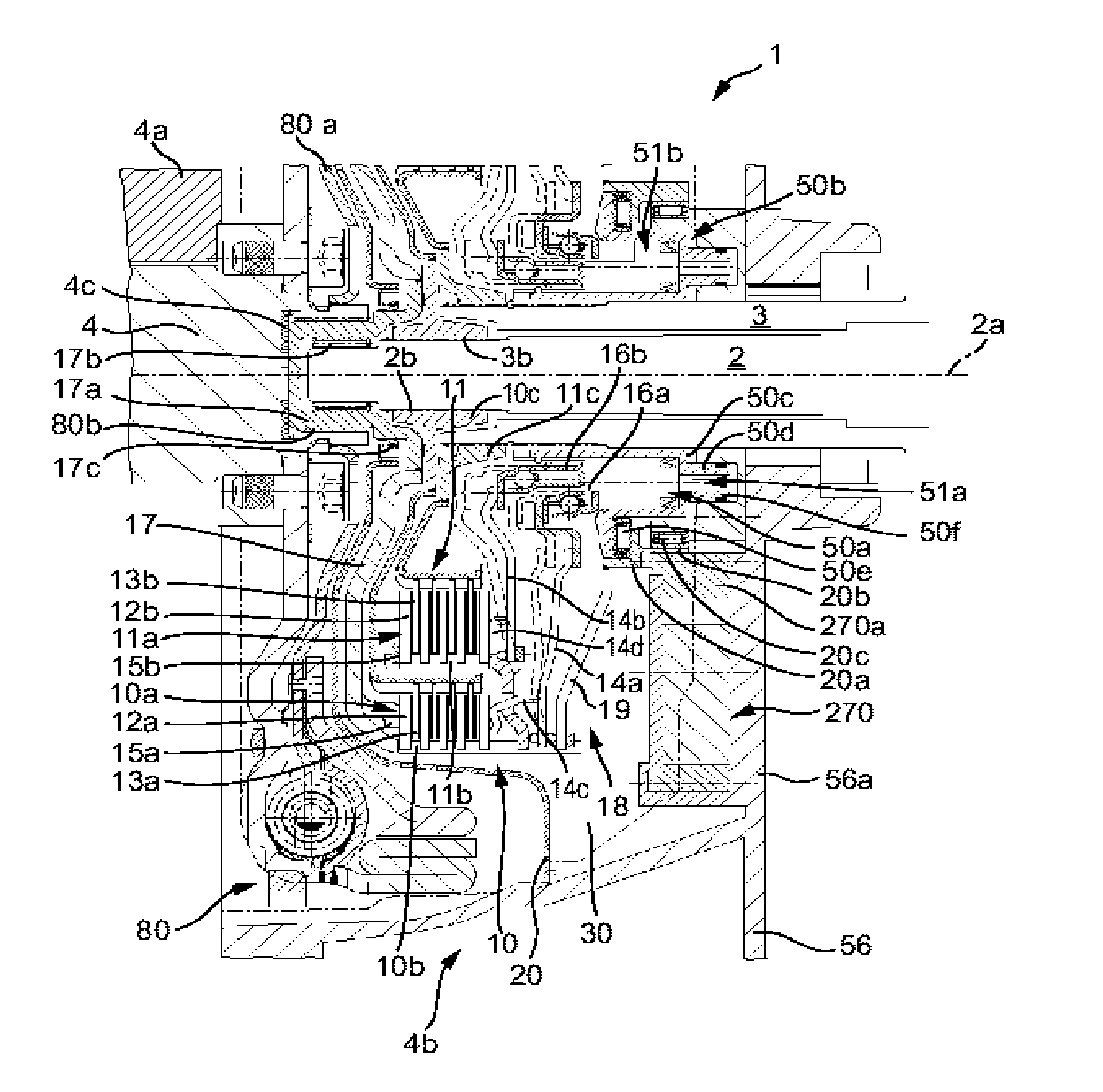 Torque transmitting unit and drive train for it