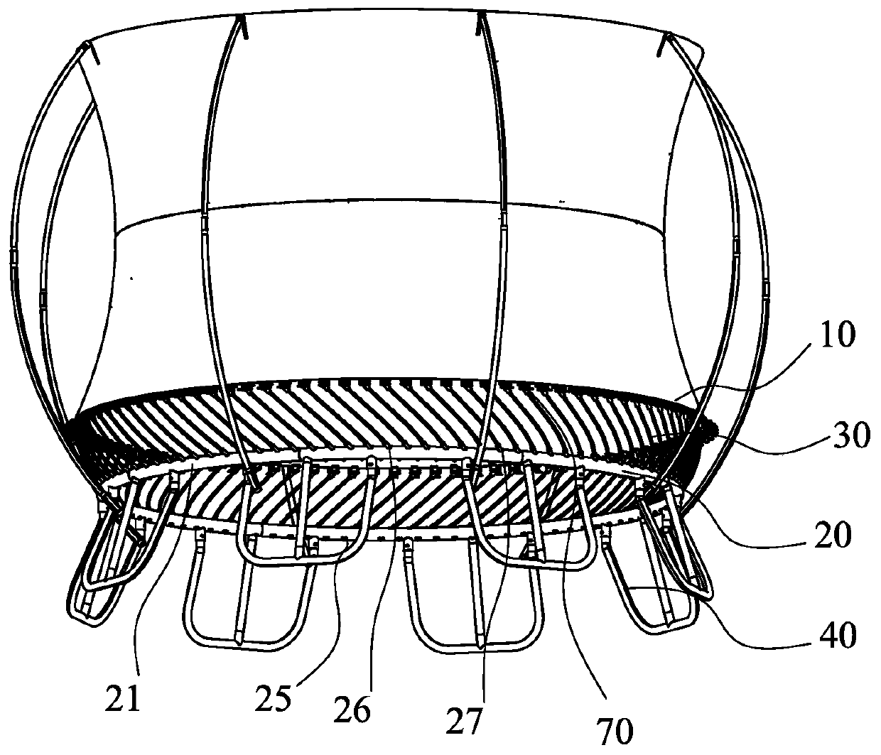 Adjustable security trampoline