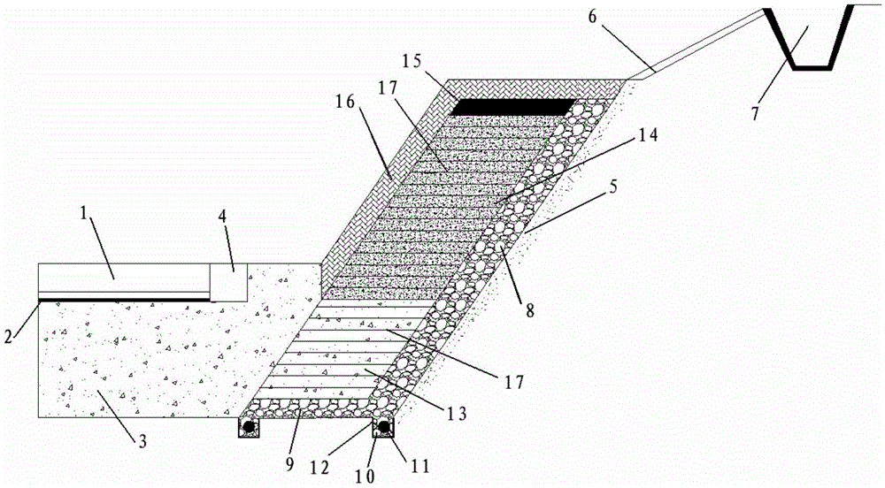Expansive soil cutting structure and construction method thereof