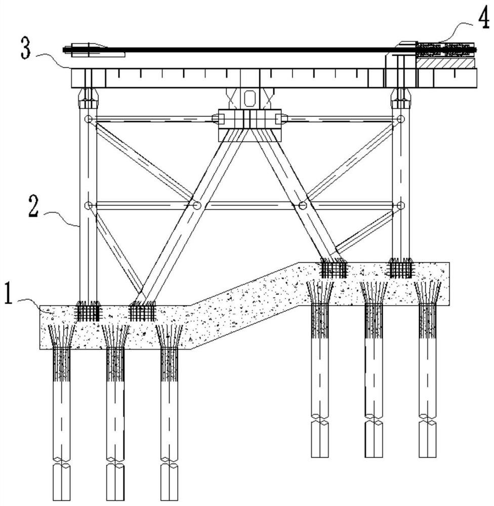 Counter-force support structure for longitudinal dragging construction of steel beam and using method thereof