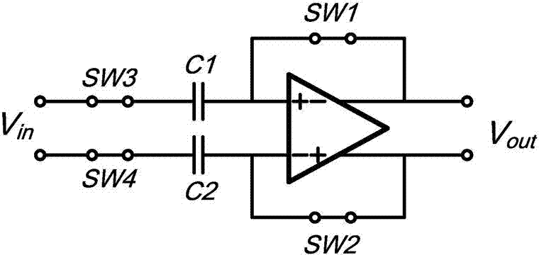 Partial common mode feedback fully differential operational amplifier with starting circuit