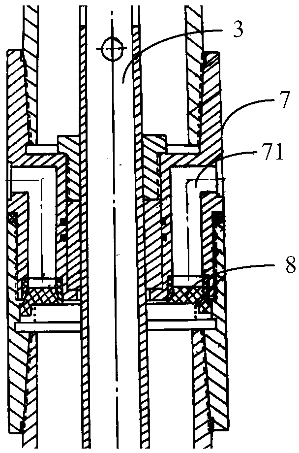 A device for a piston type double-acting deep well pump
