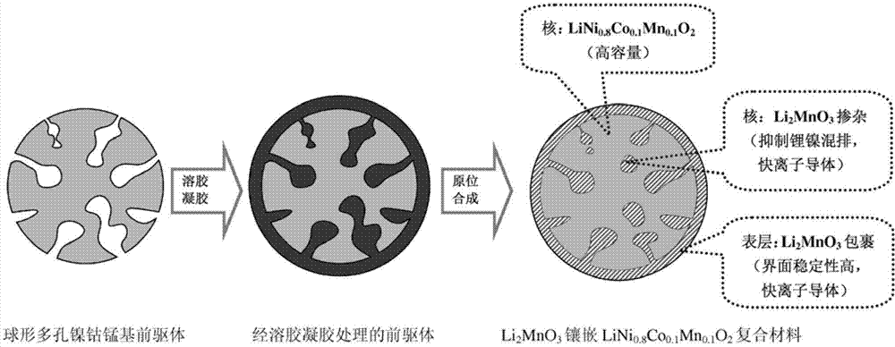 In-situ synthesis method of fast ion conductor inlaid lithium ion battery cathode material