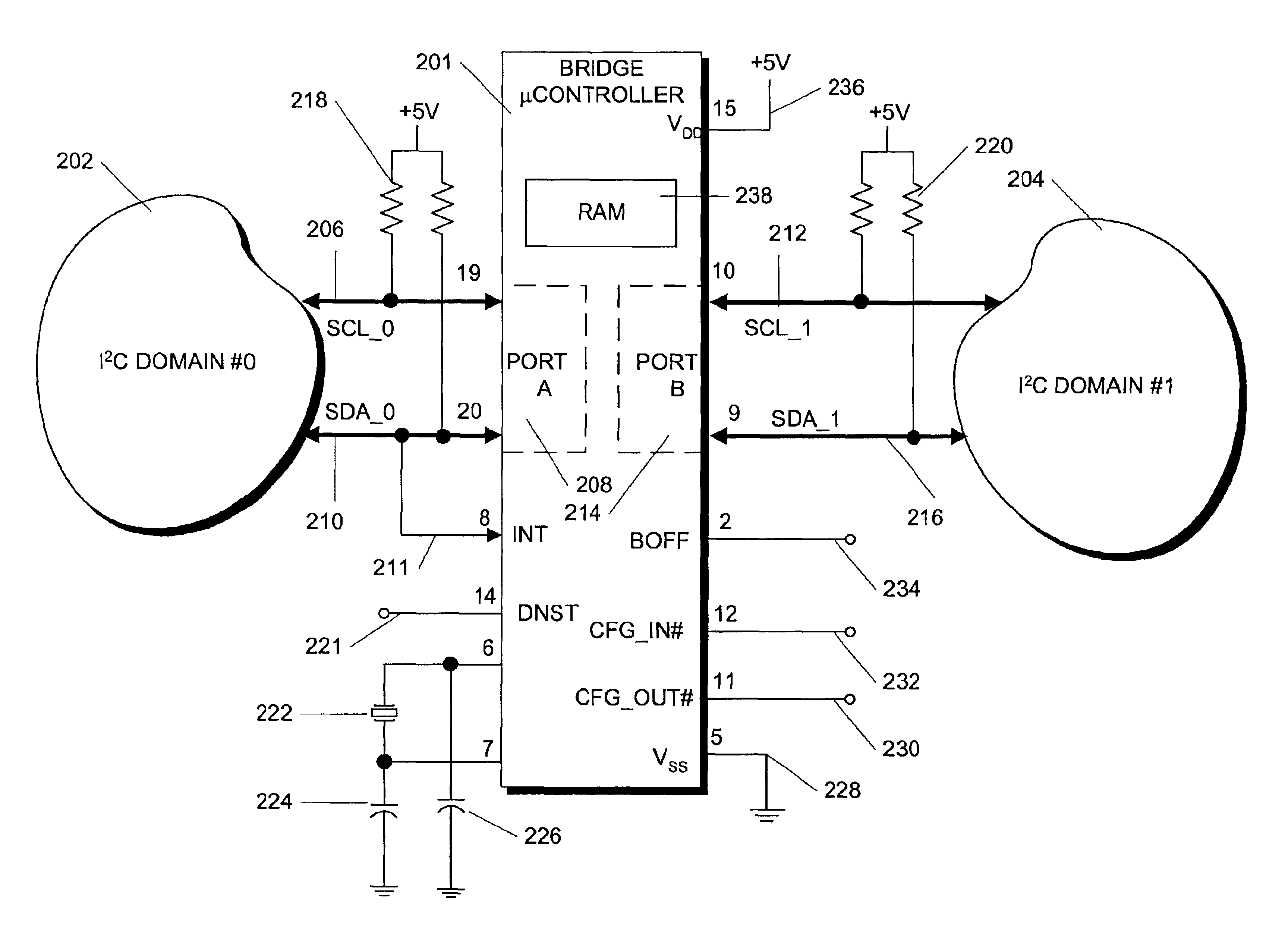 Method and apparatus for interconnecting wired-AND buses