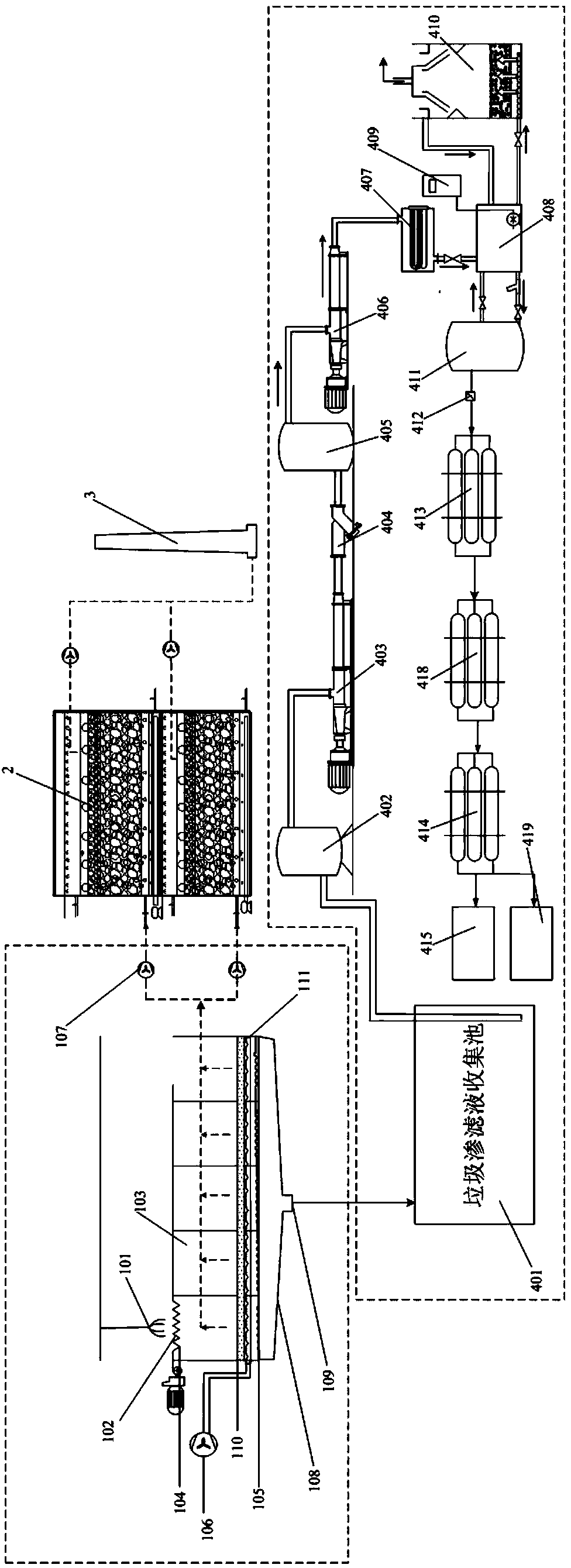 Garbage-drying and deodorization and percolate-disposing system and method