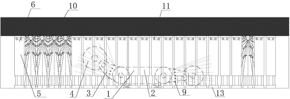 Dust suppressing and removing device for fully mechanized coal mining face