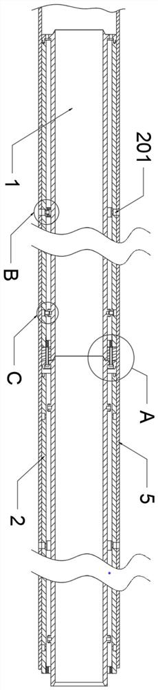 A multi-layer plastic pipe structure with wear resistance and high service life