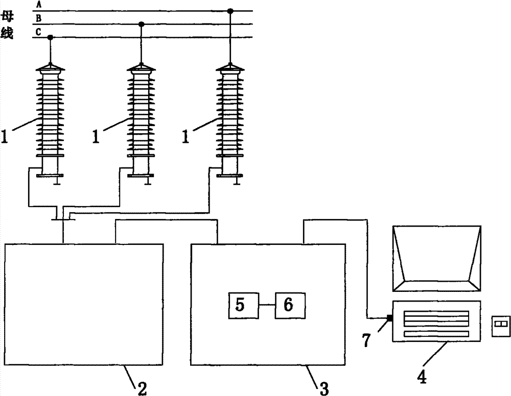 Overvoltage online monitoring device based on dual time base sampling technology