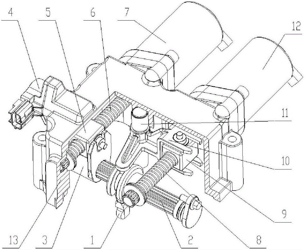 Motor type gear selecting and shifting actuator assembly