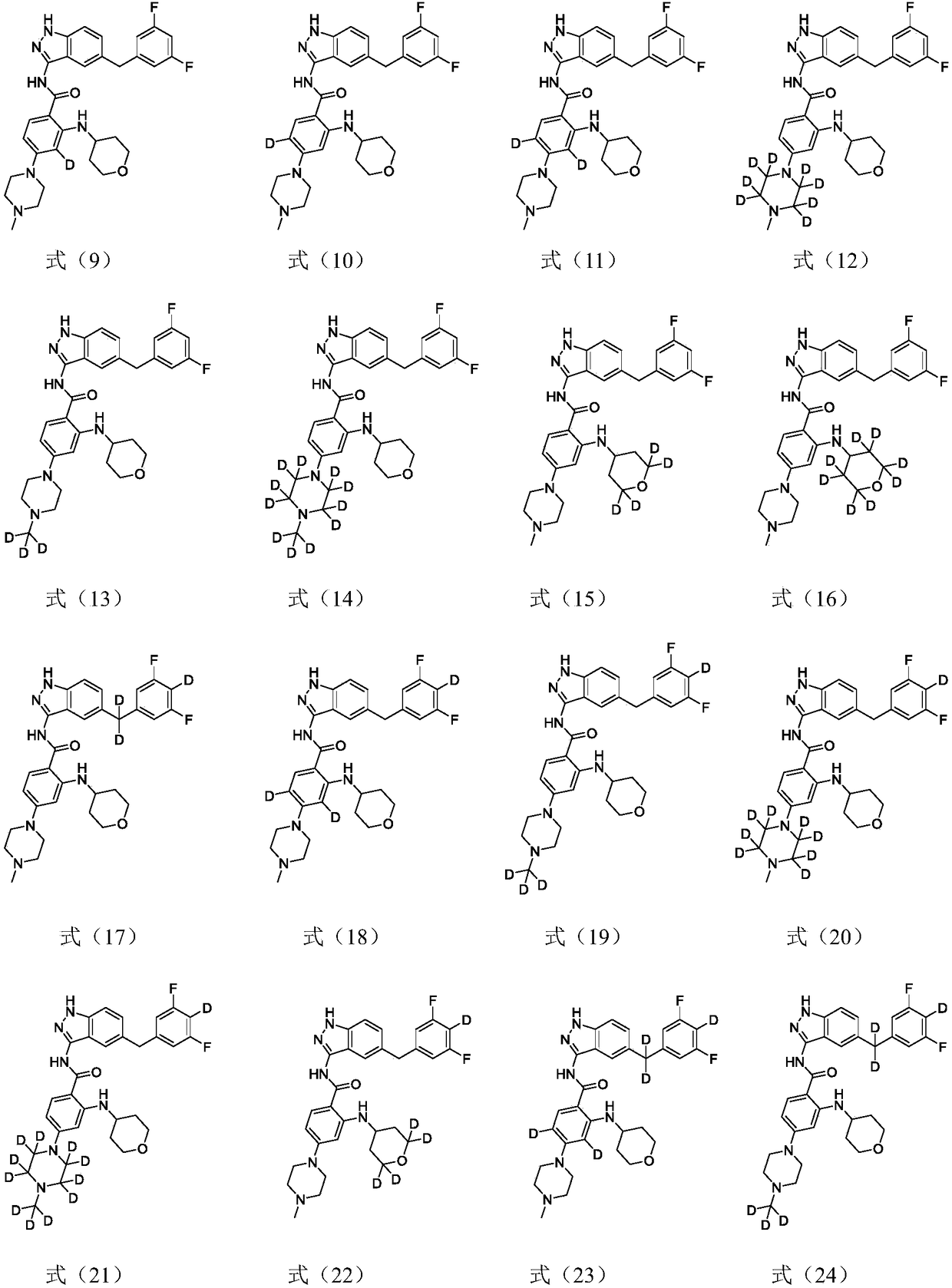 Indazole compound for inhibiting kinase activity as well as composition and application thereof