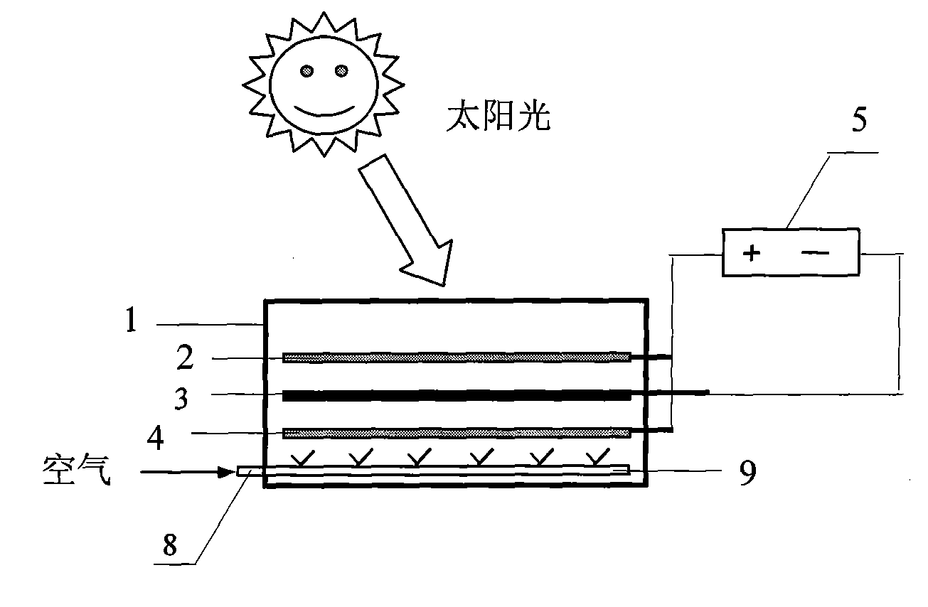 Apparatus for photoelectric catalytic oxidation of subaqueous organics by solar energy