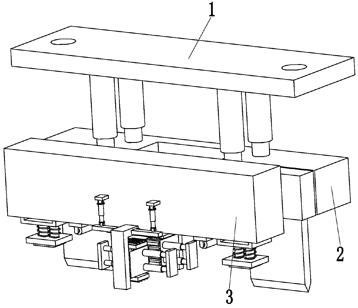 A steel structure support column locking lifting frame