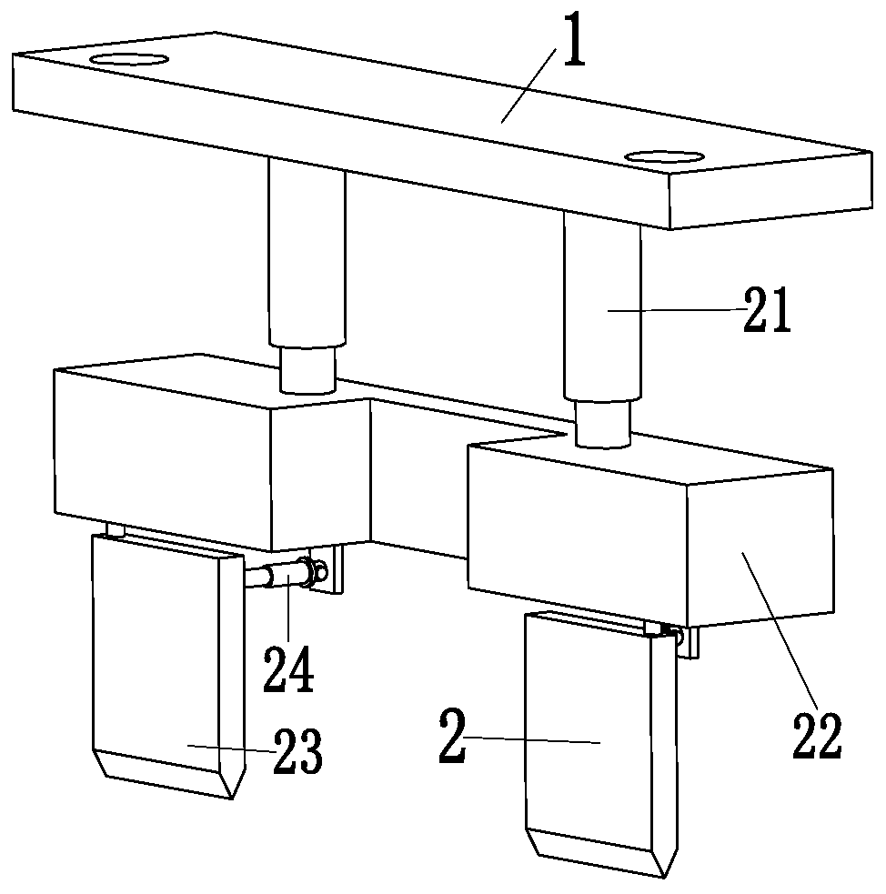 A steel structure support column locking lifting frame