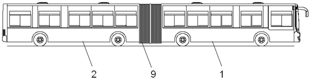 Four-axis single-hinge hinge type passenger car structure
