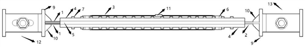 Graded energy consumption type self-resetting buckling-restrained restraint device based on annular SMA inhaul cables and manufacturing method