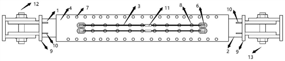 Graded energy consumption type self-resetting buckling-restrained restraint device based on annular SMA inhaul cables and manufacturing method