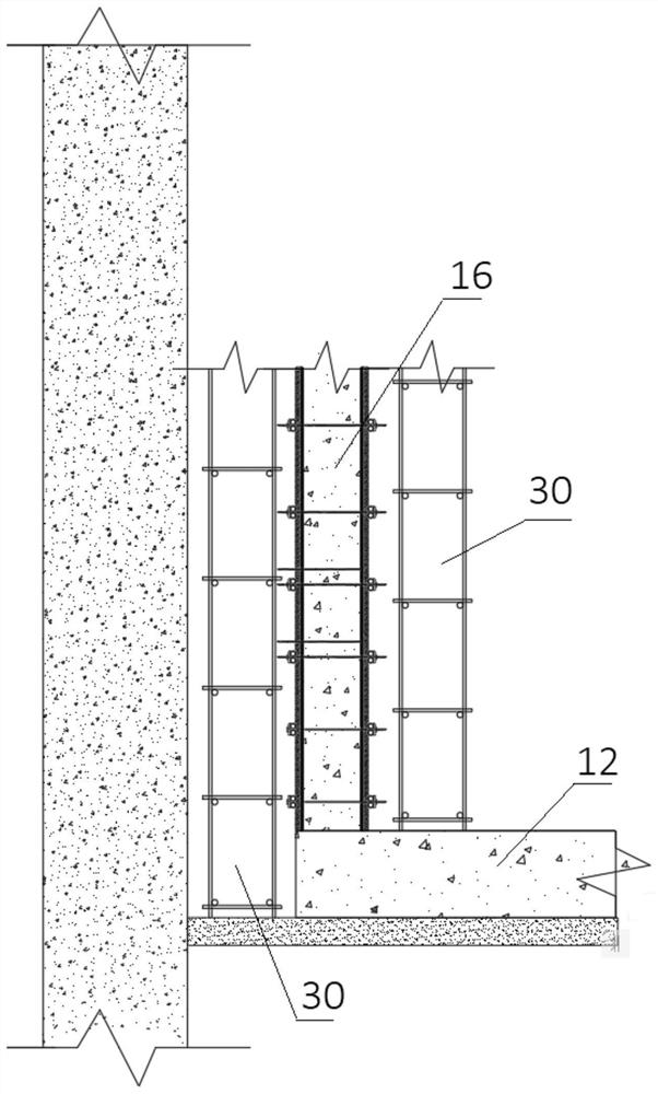 Construction method of recoverable deep foundation pit outer wall integrated structure